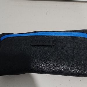 TUMI Black Toiletry Bag with Blue Accent